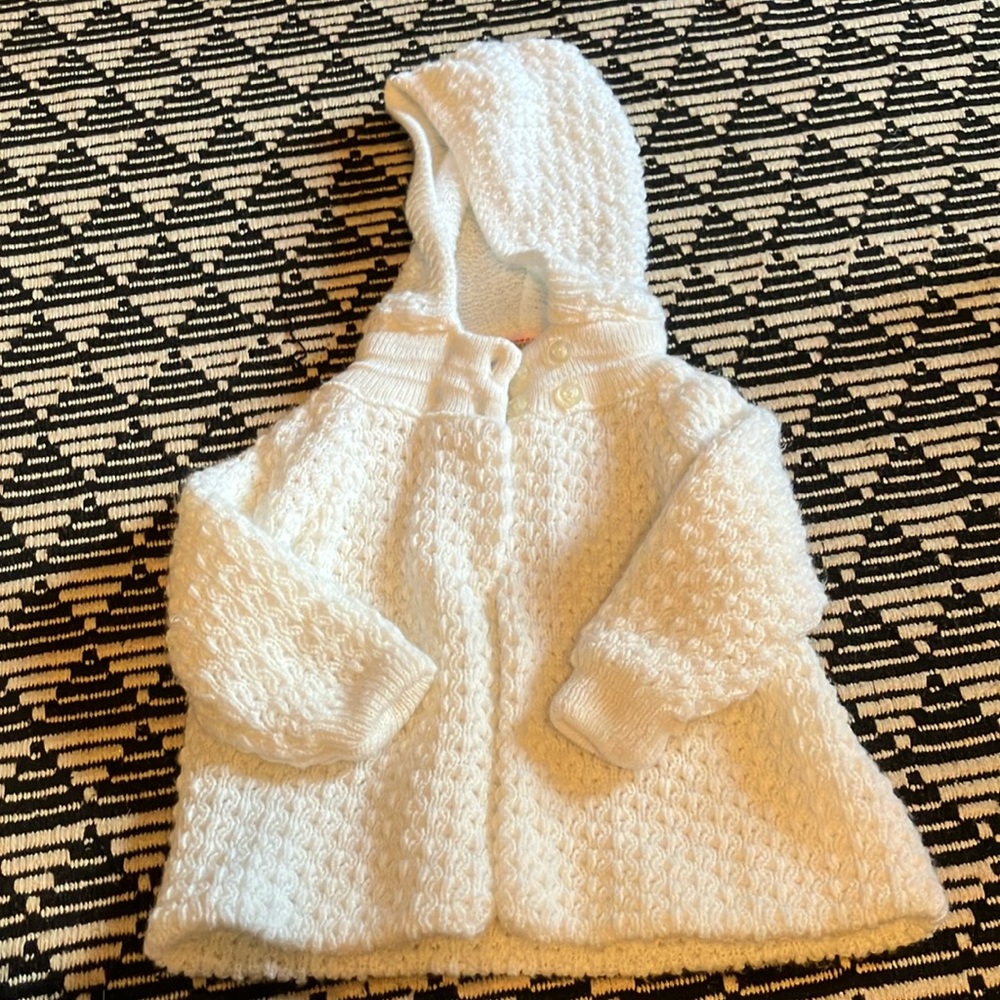 Cozy White Knit Kids Sweater